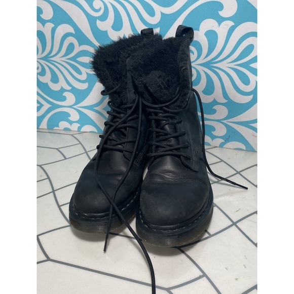 Dr Martens Women's 1460 Kolbert Combat Boots Wintergrip Black US 9 - Picture 1 of 6